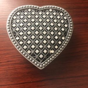 Cute silver heart-shaped trinket box